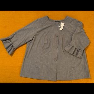 Avenue Gray Lightweight Jacket with Back Vent, NWT